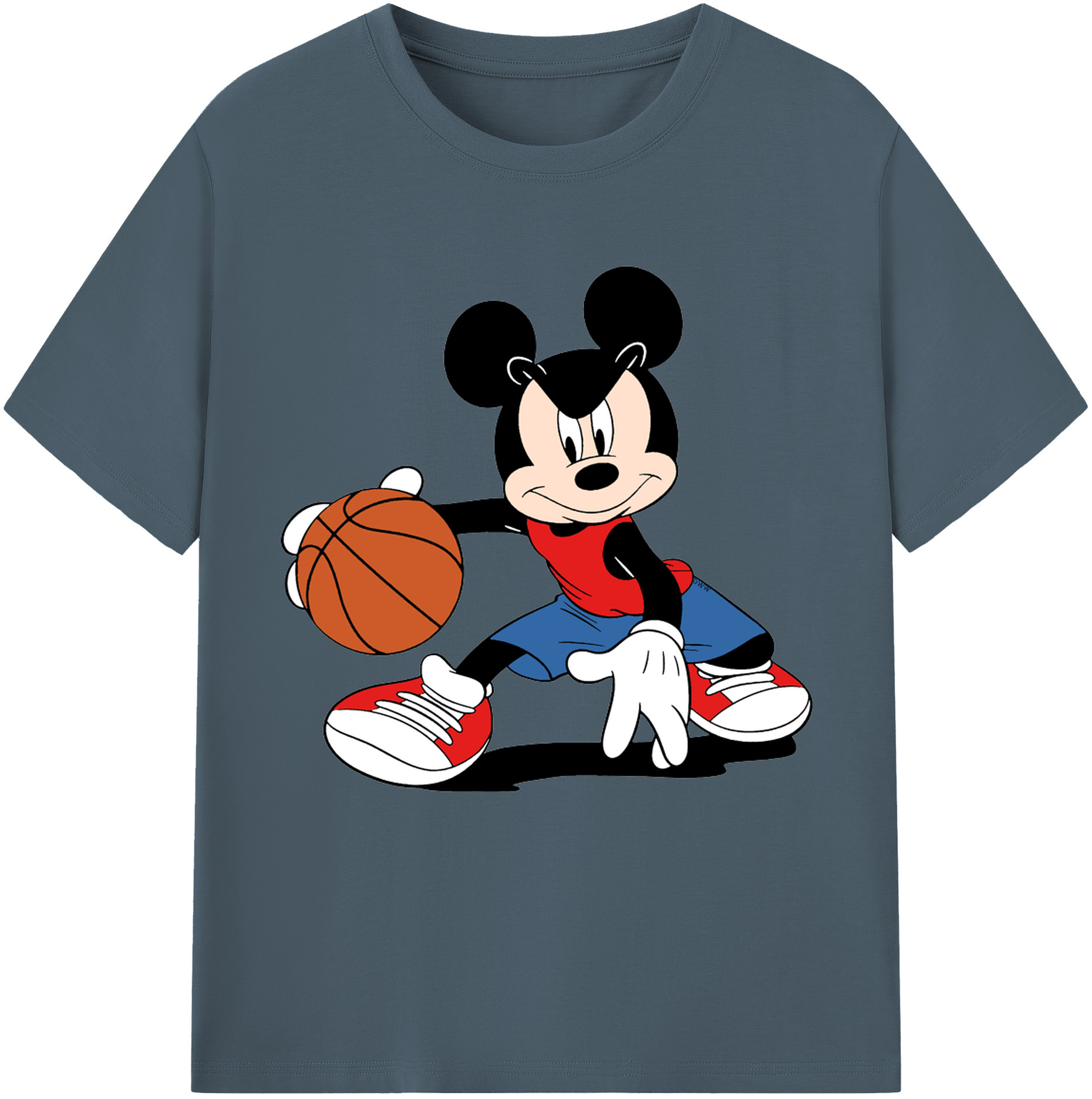 （画像用） ミッキーマウス Mickey Mouse 綿100％半袖Tシャツ（フロントプリント）